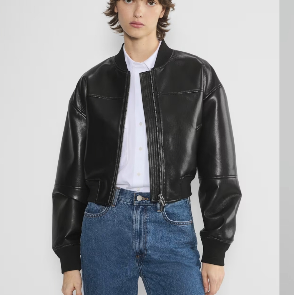 ARITZIA SYNERGY bomber - black leather NWT